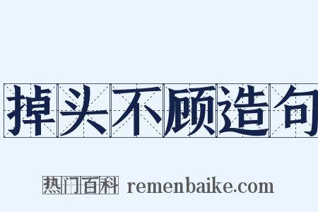 掉头不顾造句是什么意思的图片